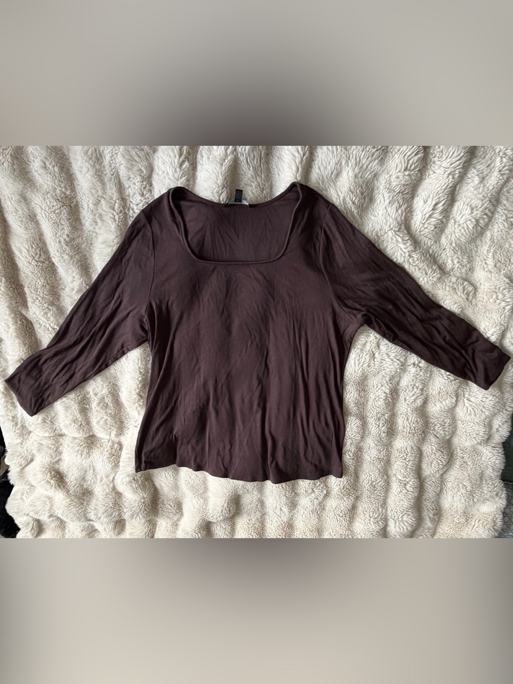 41 Hawthorn Brown Square Neck Modal Ribbed Top 3X Stitch Fix